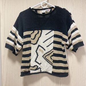 Vintage Joye Fun Size M Women’s Stripes Pull Over Sweater